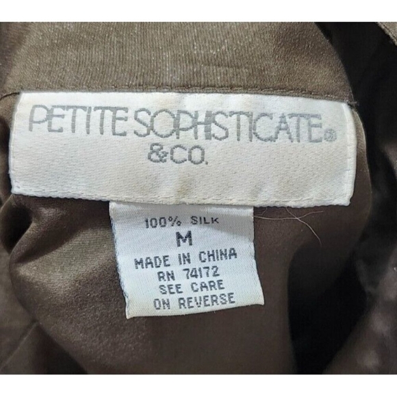 Petite Sophisticate Women's Long Sleeve 100% Silk Blouse, Split Hem, size M - Picture 5 of 9